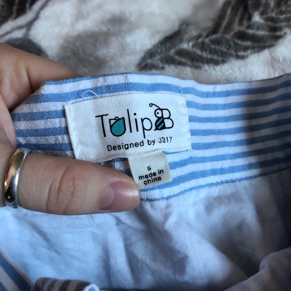 Tulip Striped Linen A Line Skirt - Picture 5 of 5